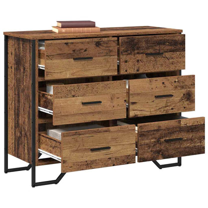 vidaXL Chest of Drawers 6-Drawer Old Wood 91 x 35.5 x 74.5 cm 3