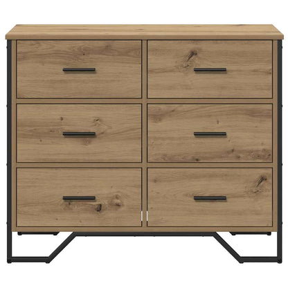 vidaXL Chest of Drawers 6-Drawer Artisan Oak 91 x 35.5 x 74.5 cm 6