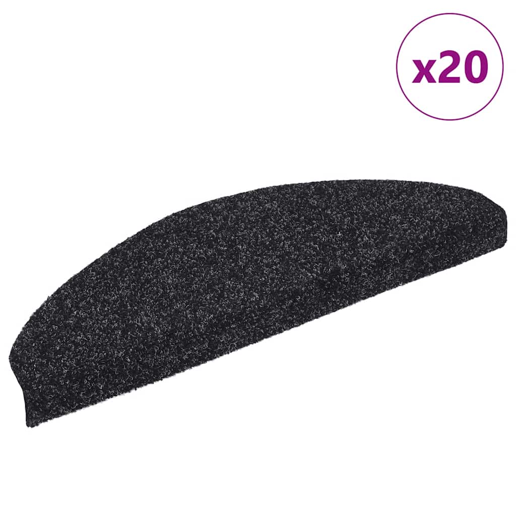 Stair Mats Self-adhesive 65x21x4 cm Width 65 cm 20 Black