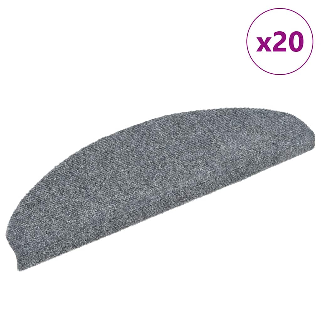 Stair Mats Self-adhesive 65x21x4 cm Width 65 cm 20 Light grey