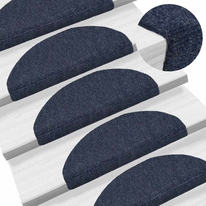 vidaXL Stair Mats Self-adhesive 20 pcs 65x21x4 cm Blue Half Round Large 5