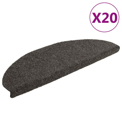 vidaXL Stair Mats Self-adhesive 20 pcs 65x21x4 cm Anthracite Half Round Large 1