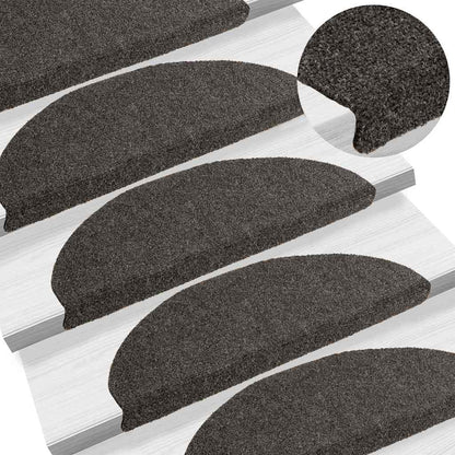 vidaXL Stair Mats Self-adhesive 20 pcs 65x21x4 cm Anthracite Half Round Large 5
