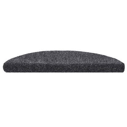 vidaXL Stair Mats Self-adhesive 20 pcs 56x17x3 cm Dark Grey Half Round 3