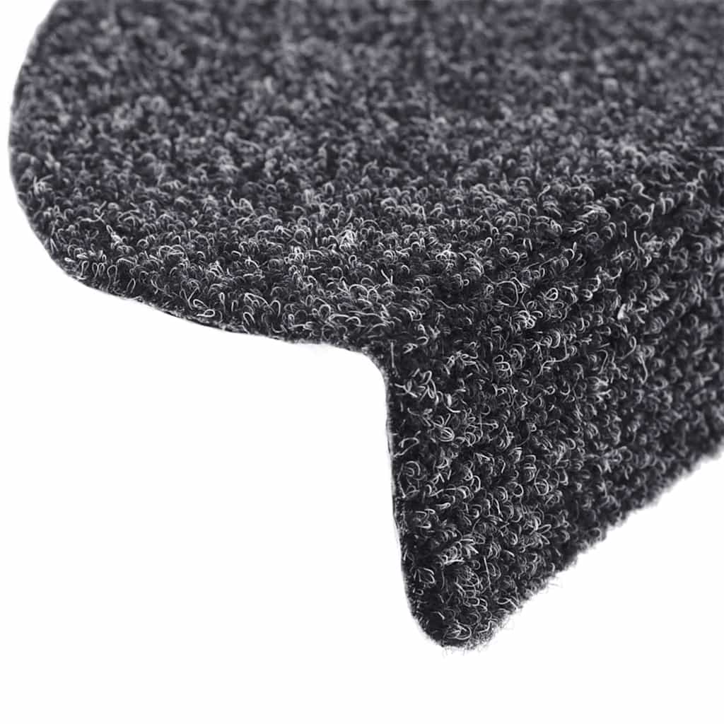 vidaXL Stair Mats Self-adhesive 20 pcs 56x17x3 cm Dark Grey Half Round 5