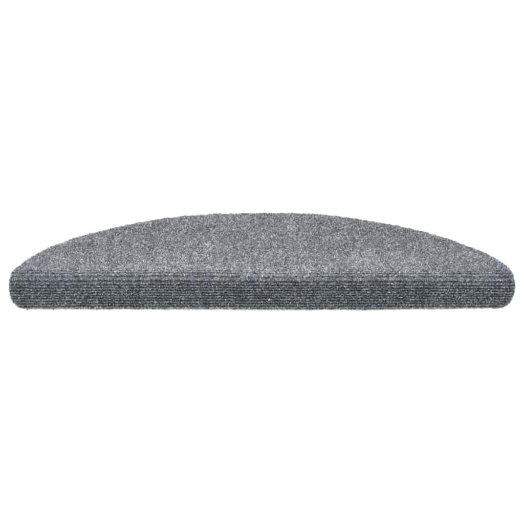 vidaXL Stair Mats Self-adhesive 20 pcs 56x17x3 cm Light Grey Half Round 3