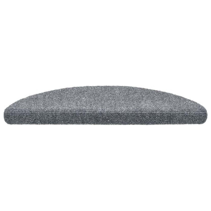 vidaXL Stair Mats Self-adhesive 20 pcs 56x17x3 cm Light Grey Half Round 3