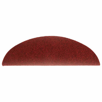 vidaXL Stair Mats Self-adhesive 20 pcs 56x17x3 cm Bordeaux Red Half Round 4