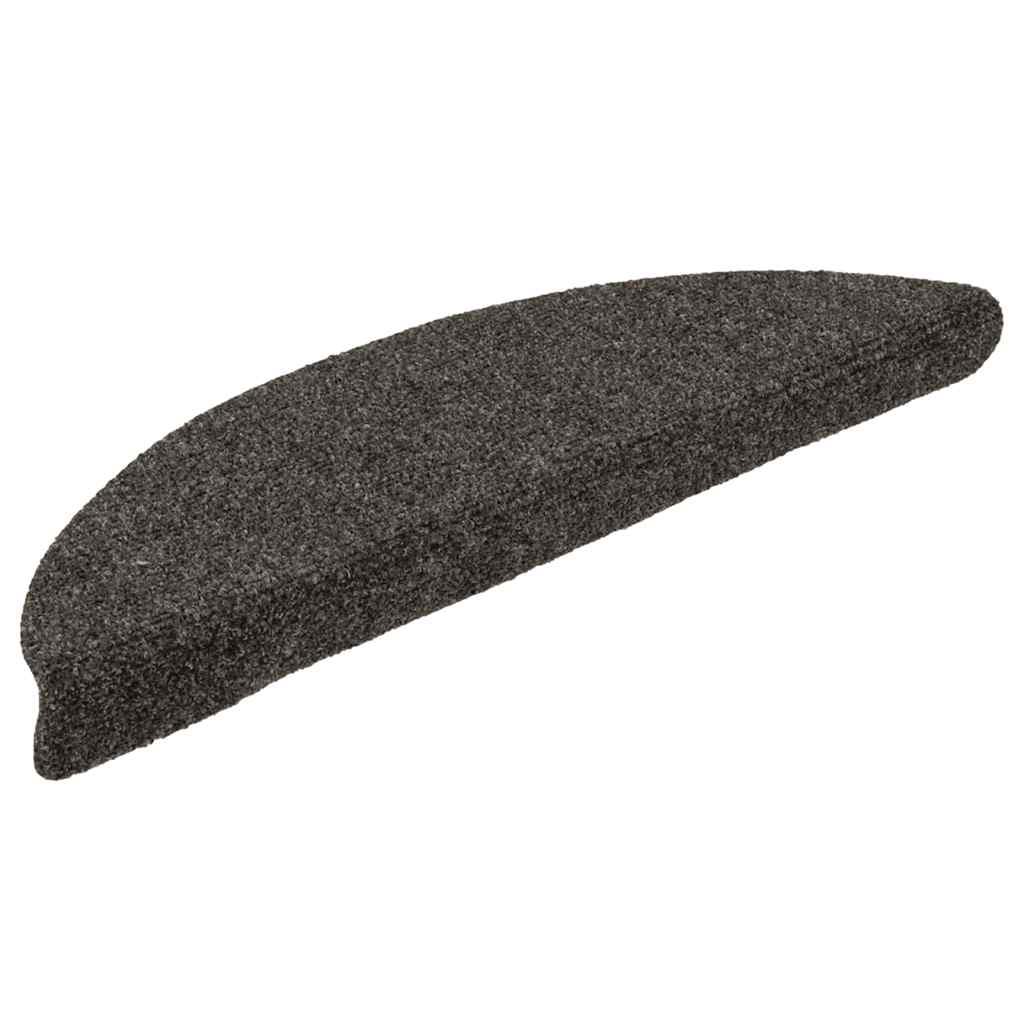 vidaXL Stair Mats Self-adhesive 20 pcs 56x17x3 cm Anthracite Half Round 2