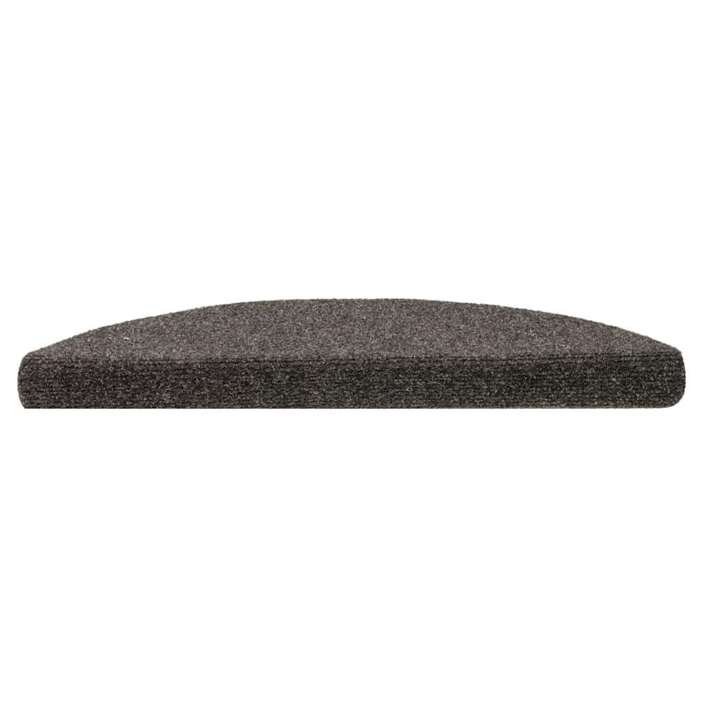 vidaXL Stair Mats Self-adhesive 20 pcs 56x17x3 cm Anthracite Half Round 3