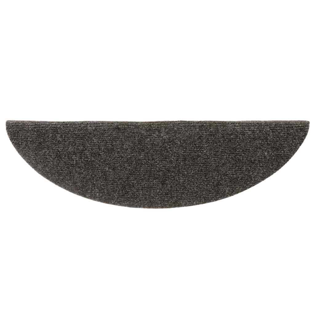 vidaXL Stair Mats Self-adhesive 20 pcs 56x17x3 cm Anthracite Half Round 4