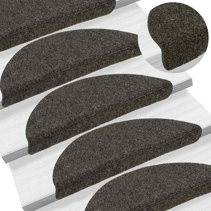 vidaXL Stair Mats Self-adhesive 20 pcs 56x17x3 cm Anthracite Half Round 5