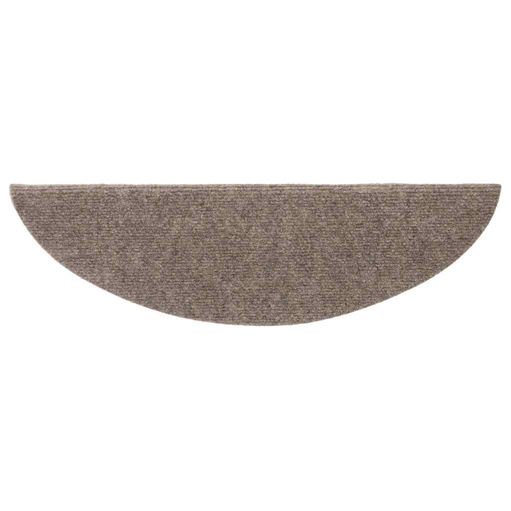 vidaXL Stair Mats Self-adhesive 20 pcs 56x17x3 cm Beige Half Round 4