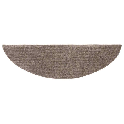 vidaXL Stair Mats Self-adhesive 20 pcs 56x17x3 cm Beige Half Round 4