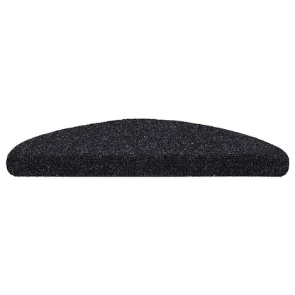 vidaXL Stair Mats Self-adhesive 30 pcs 56x17x3 cm Black Half Round 3