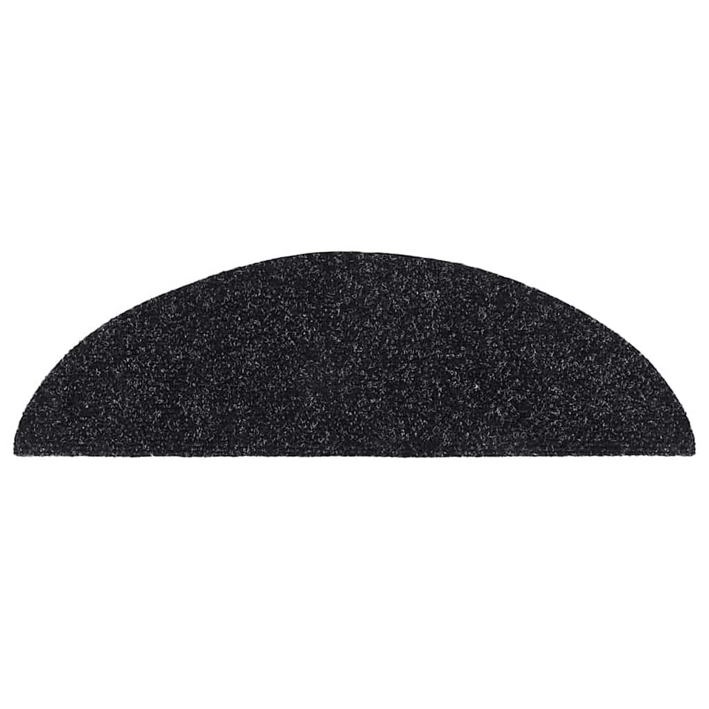 vidaXL Stair Mats Self-adhesive 30 pcs 56x17x3 cm Black Half Round 4