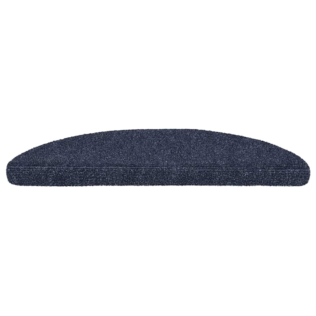 vidaXL Stair Mats Self-adhesive 30 pcs 56x17x3 cm Blue Half Round 3