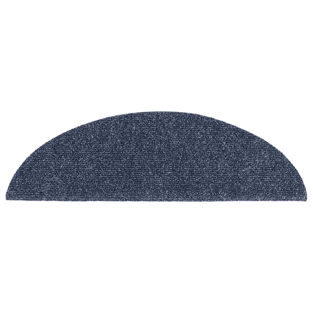 vidaXL Stair Mats Self-adhesive 30 pcs 56x17x3 cm Blue Half Round 4