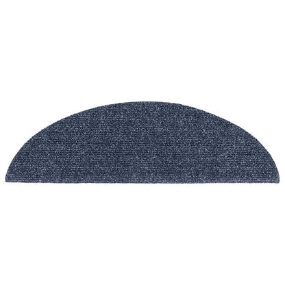 vidaXL Stair Mats Self-adhesive 30 pcs 56x17x3 cm Blue Half Round 4