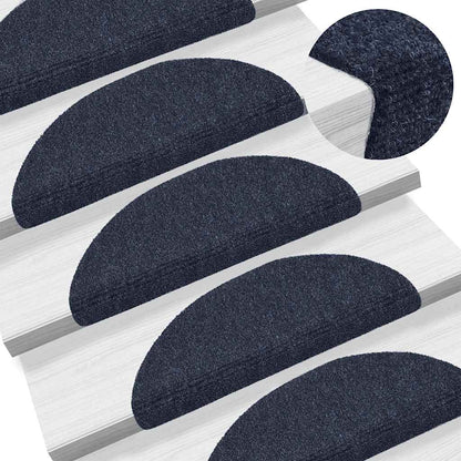 vidaXL Stair Mats Self-adhesive 30 pcs 56x17x3 cm Blue Half Round 5