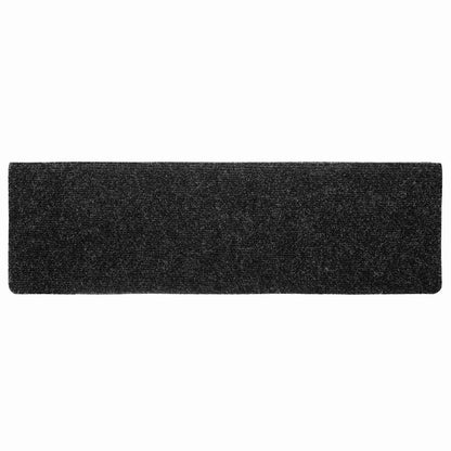 vidaXL Stair Mats Self-adhesive 20 pcs 65x21x4 cm Black Rectangular Edge 4