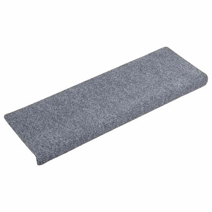 vidaXL Stair Mats Self-adhesive 20 pcs 65x21x4 cm Light Grey Rectangular Edge 3