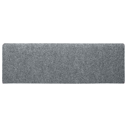 vidaXL Stair Mats Self-adhesive 20 pcs 65x21x4 cm Light Grey Rectangular Edge 5
