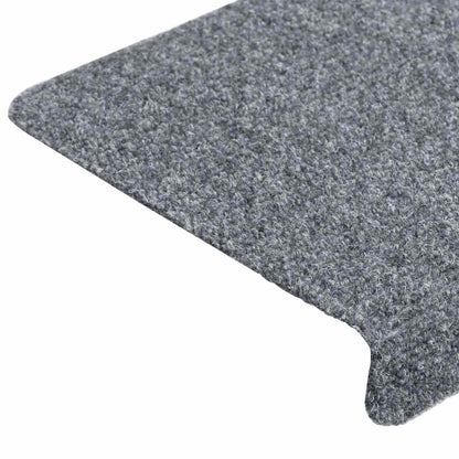 vidaXL Stair Mats Self-adhesive 20 pcs 65x21x4 cm Light Grey Rectangular Edge 6