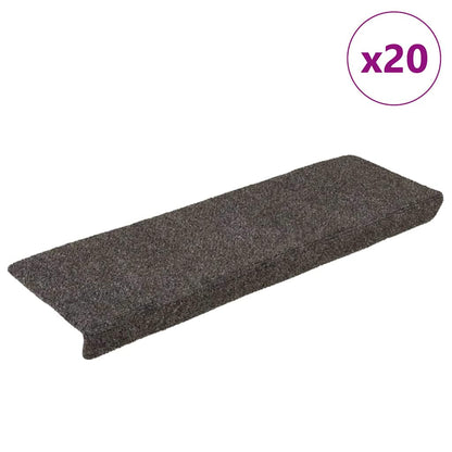 vidaXL Stair Mats Self-adhesive 20 pcs 65x21x4 cm Anthracite Rectangular Edge 1