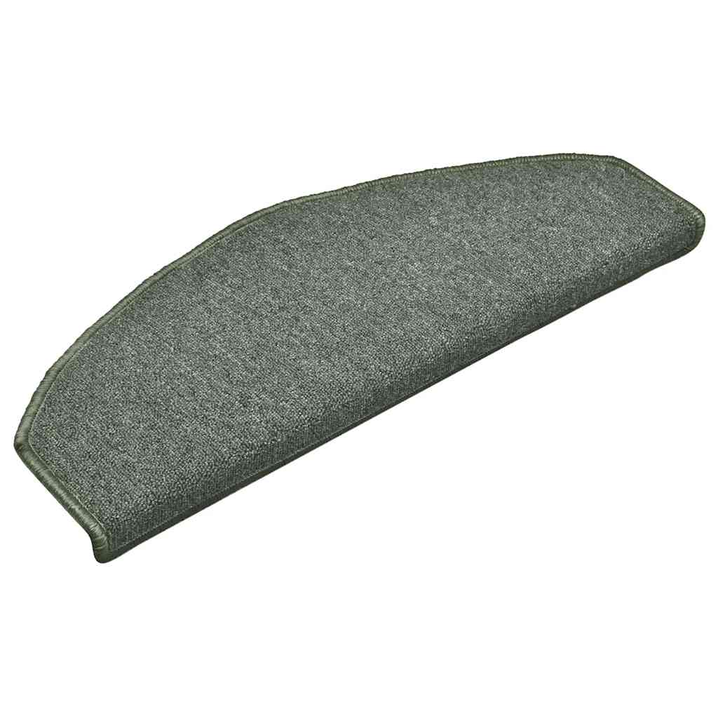vidaXL Stair Mats 30 pcs 65x24x4 cm Dark Green Half Round Large 3