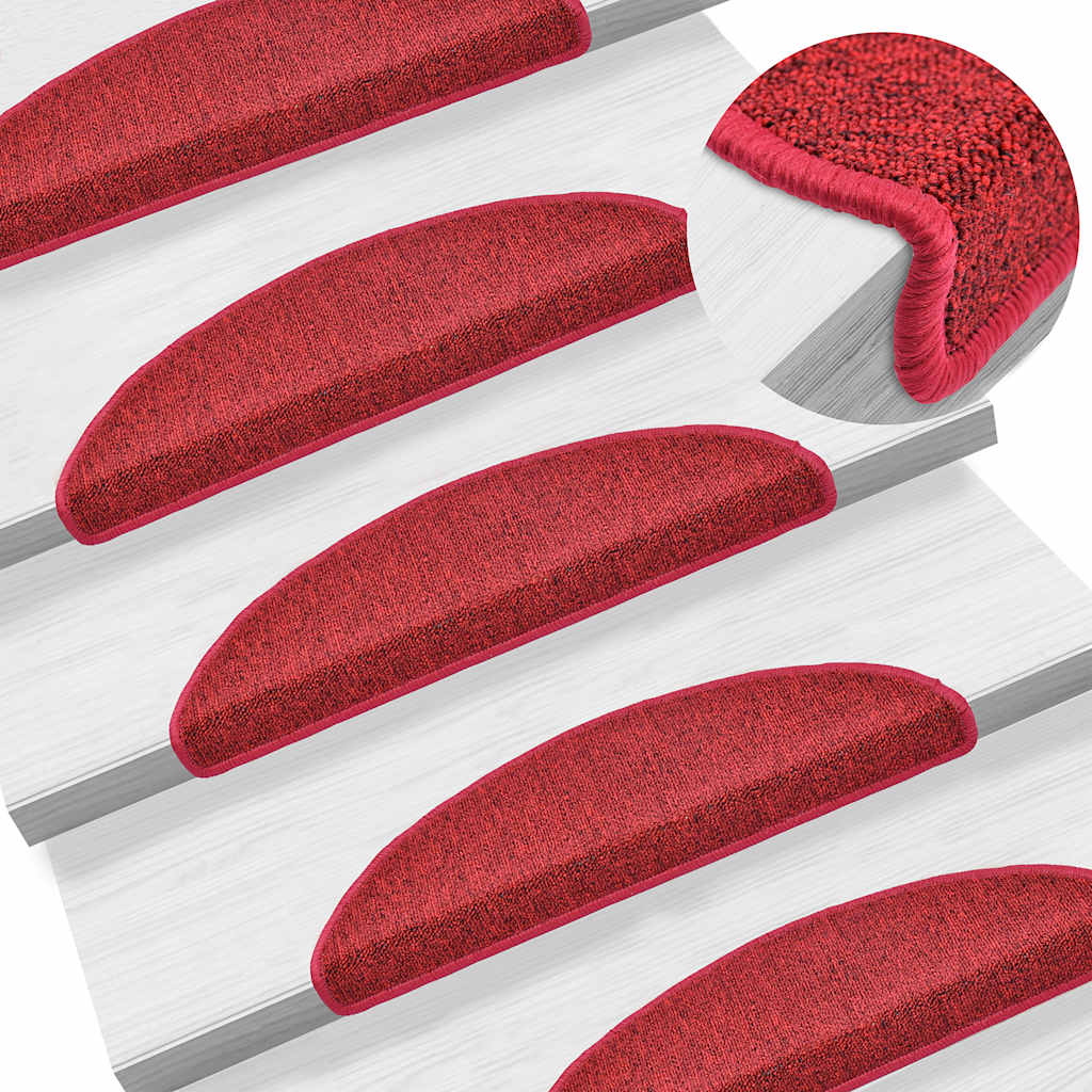 vidaXL Self-adhesive Stair Mats 20 pcs 56 x 17 x 3 cm Non-Slip Red 6