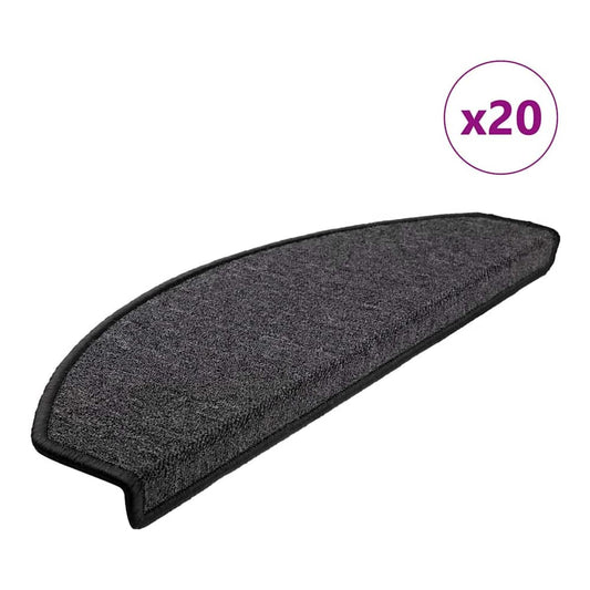 Stair Mats 65x24x4 cm Half Round Large 20 pcs Anthracite