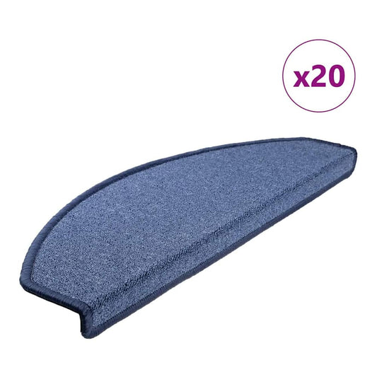 Stair Mats 65x24x4 cm Half Round Large 20 pcs Blue