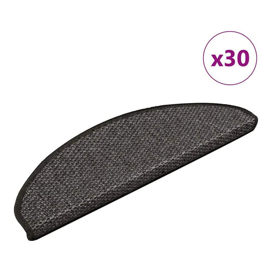 Stair Mats Self-adhesive Sisal-Look 65x21x4 cm 30 pcs Anthracite