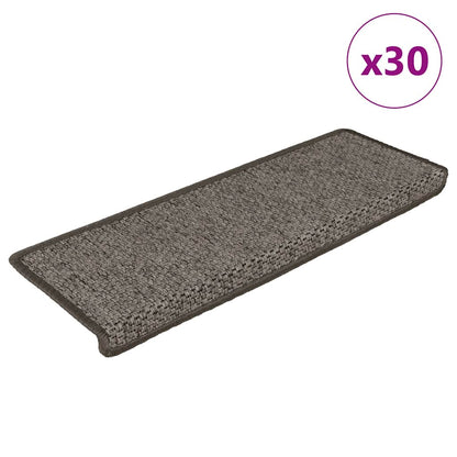 Stair Mats Self-adhesive Sisal-Look 65x21x4 cm 30 pcs Grey and beige