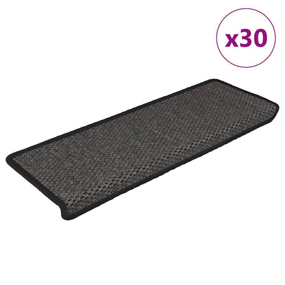 Stair Mats Self-adhesive Sisal-Look 65x21x4 cm 30 pcs Anthracite