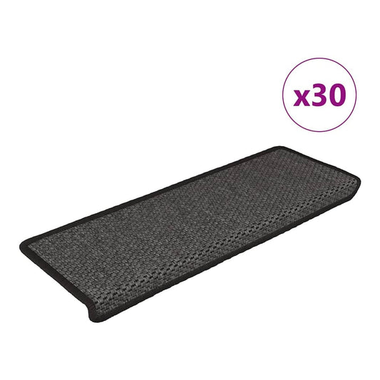 Stair Mats Self-adhesive Sisal-Look 65x21x4 cm 30 pcs Anthracite