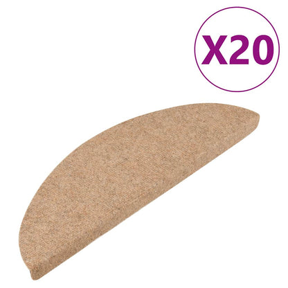 vidaXL Stair Mats Self-adhesive 20 pcs Beige 56x17x3 cm 2