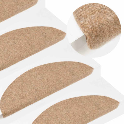 vidaXL Stair Mats Self-adhesive 30 pcs Beige 56x17x3 cm 1