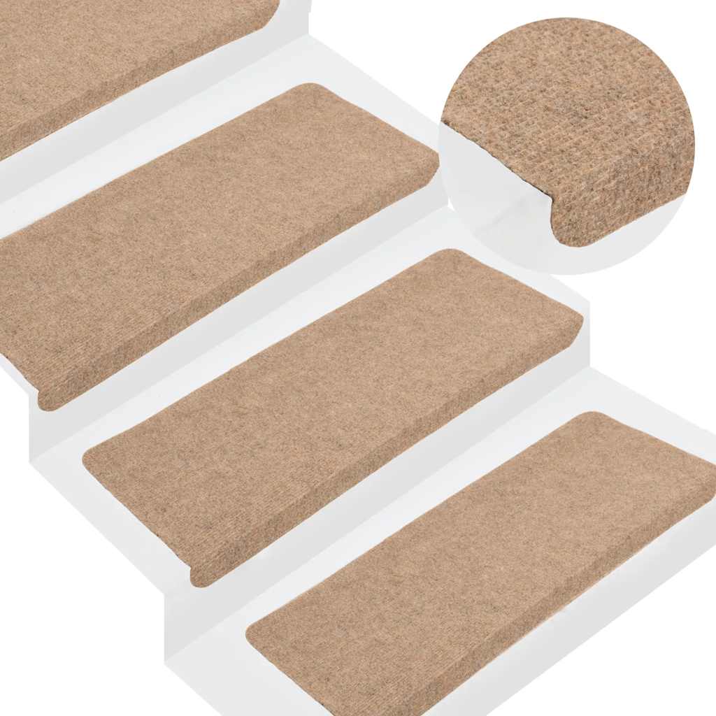 Stair Mats Self-adhesive 65x24.5x3.5 cm Beige