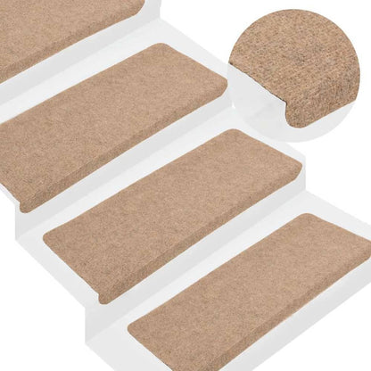 Stair Mats Self-adhesive 65x24.5x3.5 cm Beige