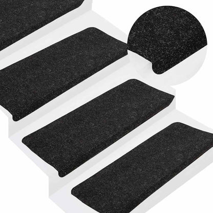 vidaXL Stair Mats Self-adhesive 30 pcs Anthracite 65x24,5x3,5 cm 1