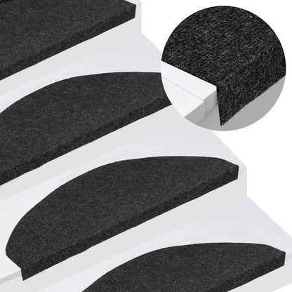 vidaXL Stair Mats Self-adhesive 20 pcs Black 65x22,5x3,5 cm 1