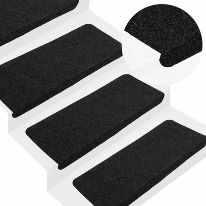 Stair Mats Self-adhesive 65x24.5x3.5 cm Black