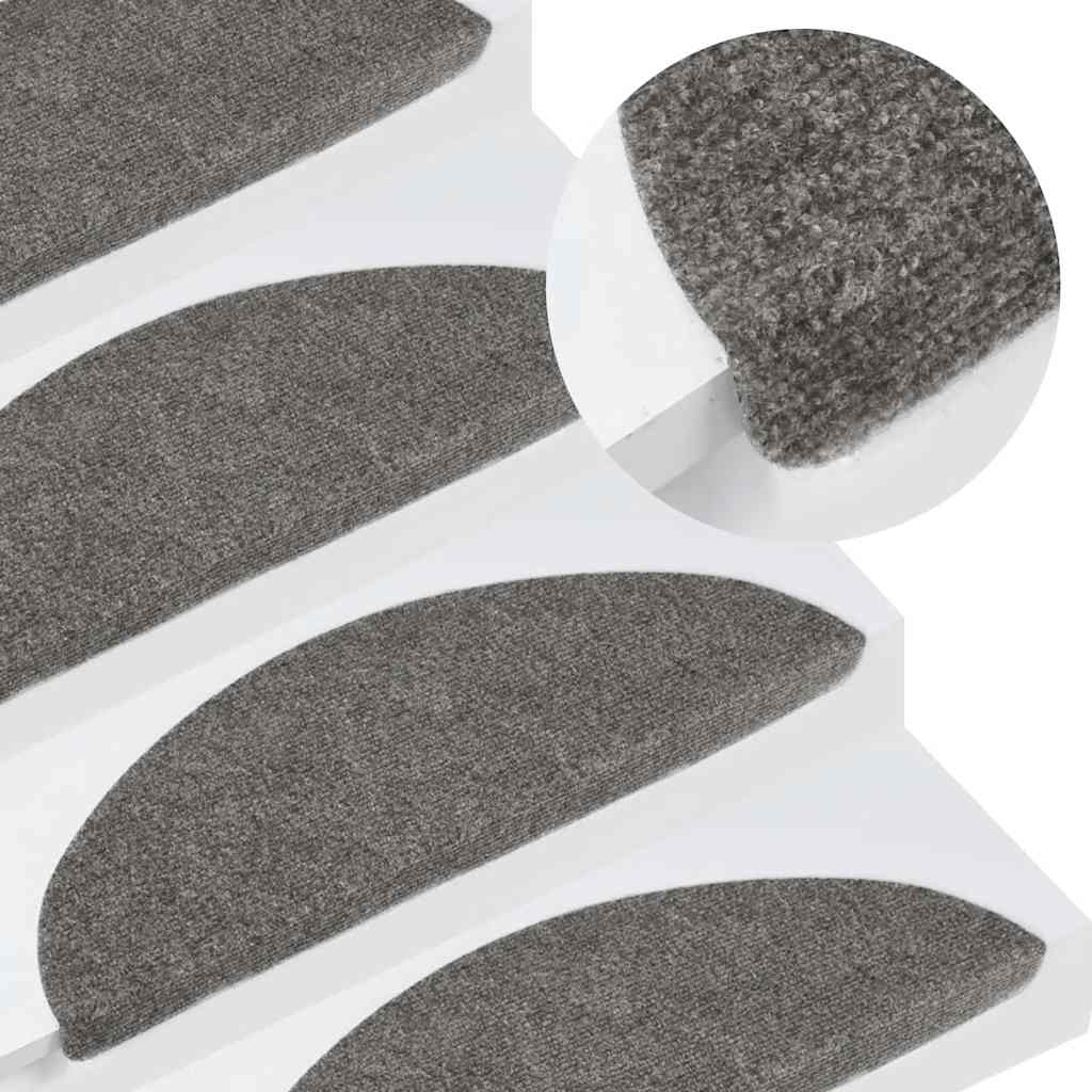 vidaXL Stair Mats Self-adhesive 30 pcs Grey 56x17x3 cm 1