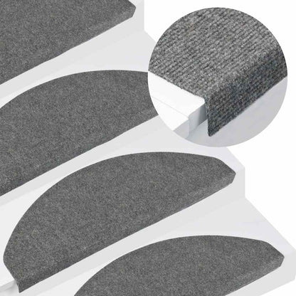 vidaXL Stair Mats Self-adhesive 20 pcs Grey 65x22,5x3,5 cm 1