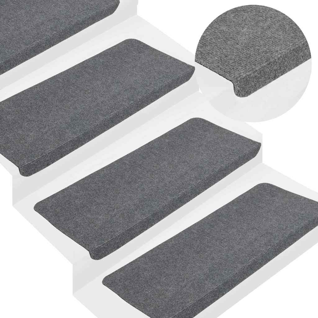Stair Mats Self-adhesive 65x24.5x3.5 cm Grey