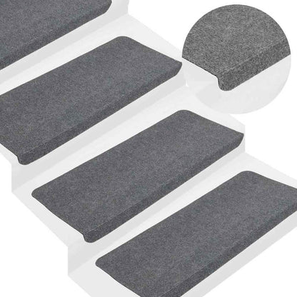 Stair Mats Self-adhesive 65x24.5x3.5 cm Grey