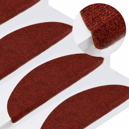 vidaXL Stair Mats Self-adhesive 30 pcs Red 56x17x3 cm 1
