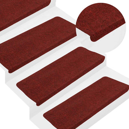 Stair Mats Self-adhesive 65x24.5x3.5 cm Red